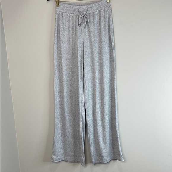5/$25 Bluenotes High Rise Super Soft Rib Wide Leg Lounge Pajama Pant Gray XS - Picture 2 of 10